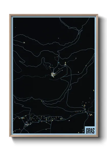 Une affiche de carte sur Gras