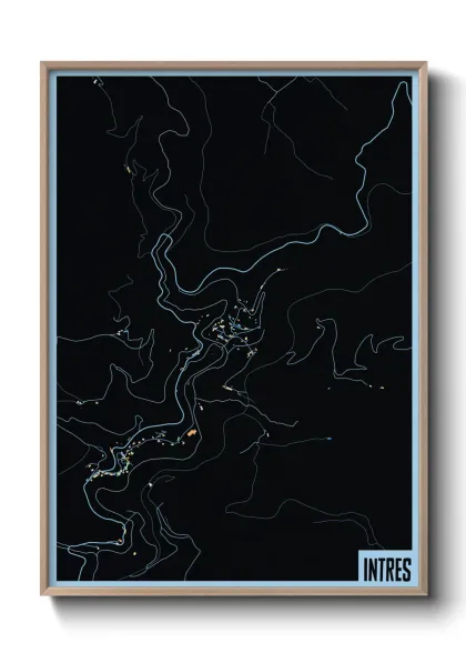 Une affiche de carte sur Intres