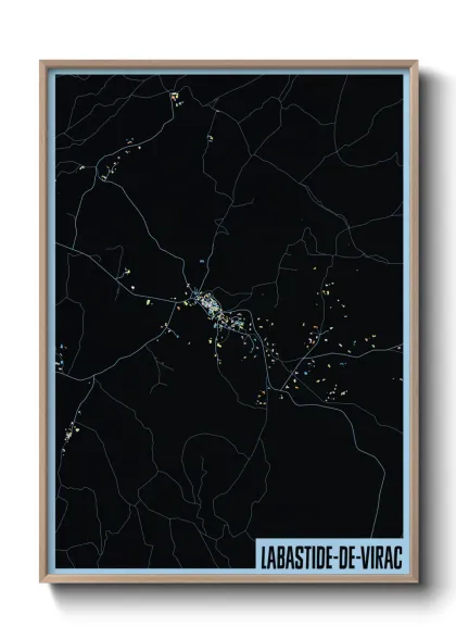 Une affiche de carte sur Labastide-de-Virac