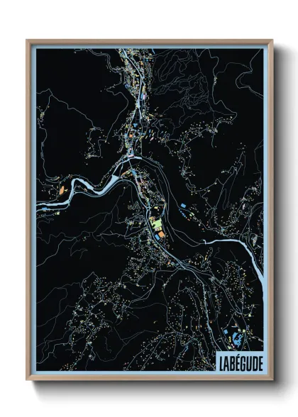 Une affiche de carte sur Labégude