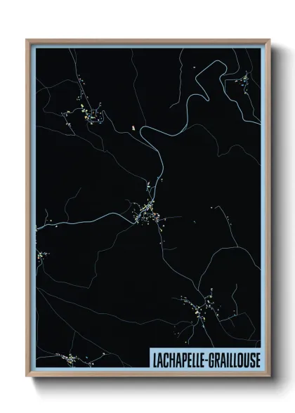 Une affiche de carte sur Lachapelle-Graillouse