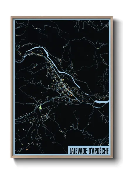 Une affiche de carte sur Lalevade-d'Ardèche