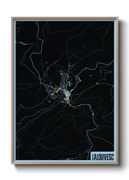 Une affiche de carte sur Lalouvesc