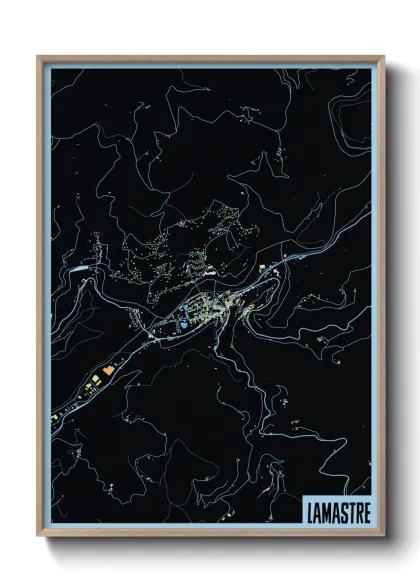 Une affiche de carte sur Lamastre