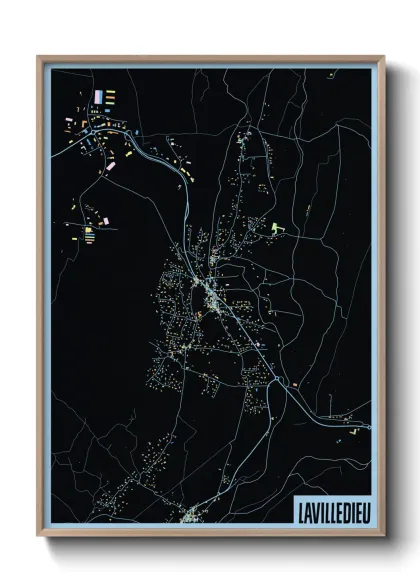 Une affiche de carte sur Lavilledieu