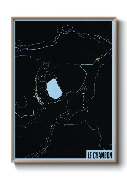 Une affiche de carte sur Le Chambon