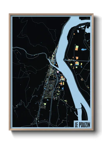 Une affiche de carte sur Le Pouzin