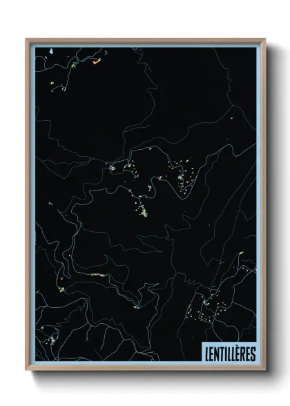 Une affiche de carte sur Lentillères