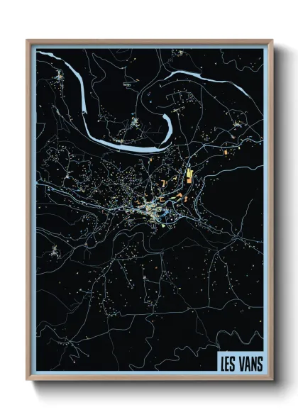 Une affiche de carte sur Les Vans