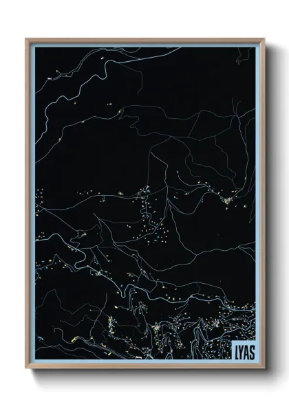 Une affiche de carte sur Lyas