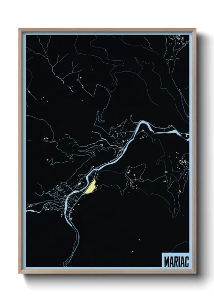 Une affiche de carte sur Mariac