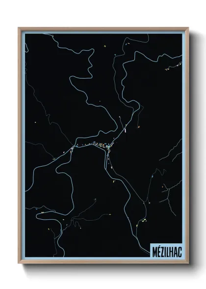 Une affiche de carte sur Mézilhac