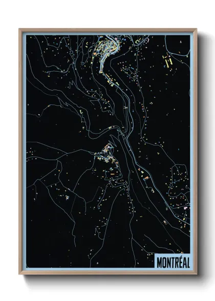 Une affiche de carte sur Montréal