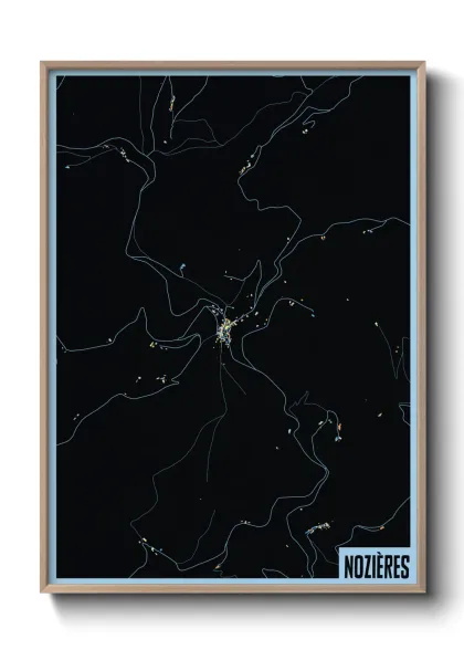 Une affiche de carte sur Nozières