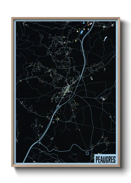 Une affiche de carte sur Peaugres