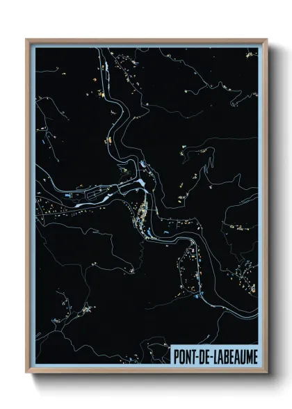 Une affiche de carte sur Pont-de-Labeaume