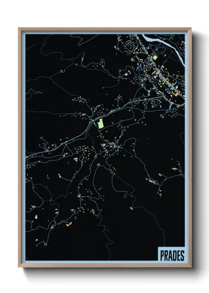 Une affiche de carte sur Prades