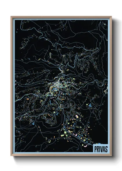 Une affiche de carte sur Privas