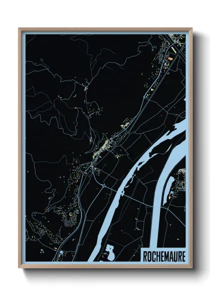 Une affiche de carte sur Rochemaure