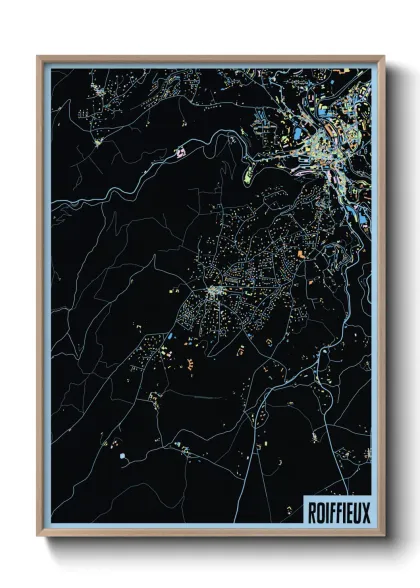Une affiche de carte sur Roiffieux