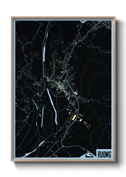 Une affiche de carte sur Ruoms