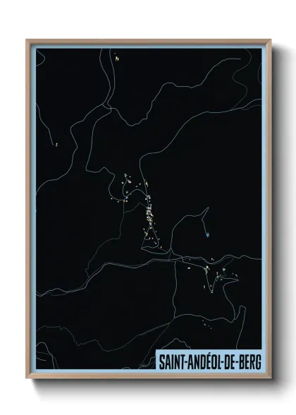 Une affiche de carte sur Saint-Andéol-de-Berg