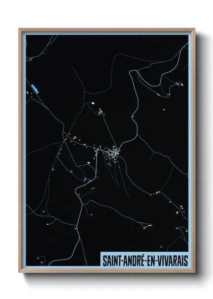 Une affiche de carte sur Saint-André-en-Vivarais