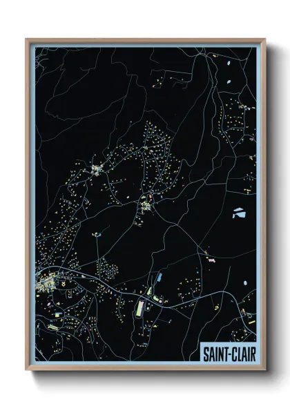 Une affiche de carte sur Saint-Clair