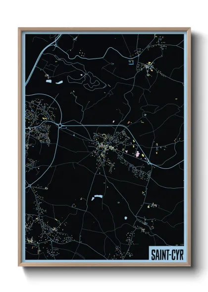 Une affiche de carte sur Saint-Cyr