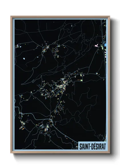 Une affiche de carte sur Saint-Désirat