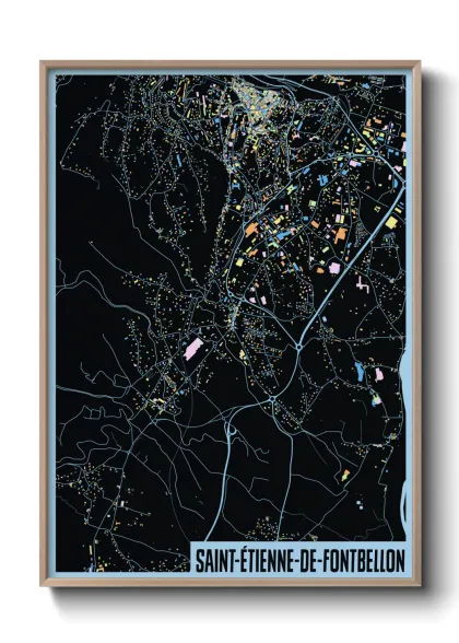 Une affiche de carte sur Saint-Étienne-de-Fontbellon