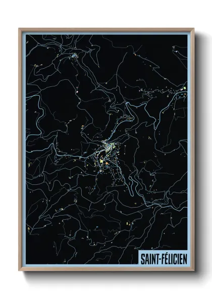Une affiche de carte sur Saint-Félicien