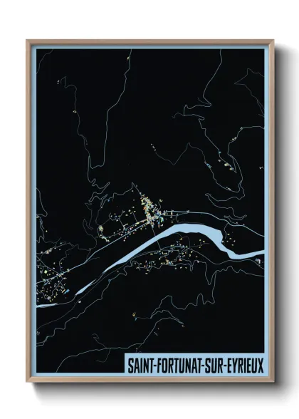 Une affiche de carte sur Saint-Fortunat-sur-Eyrieux