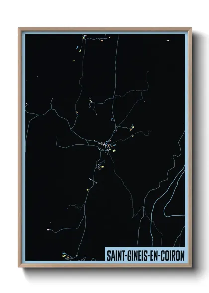 Une affiche de carte sur Saint-Gineis-en-Coiron