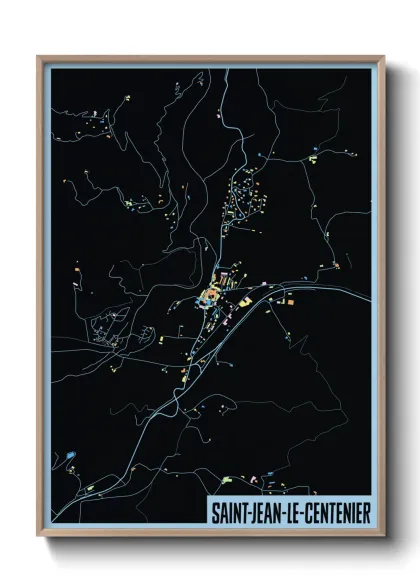 Une affiche de carte sur Saint-Jean-le-Centenier
