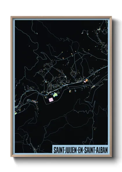 Une affiche de carte sur Saint-Julien-en-Saint-Alban