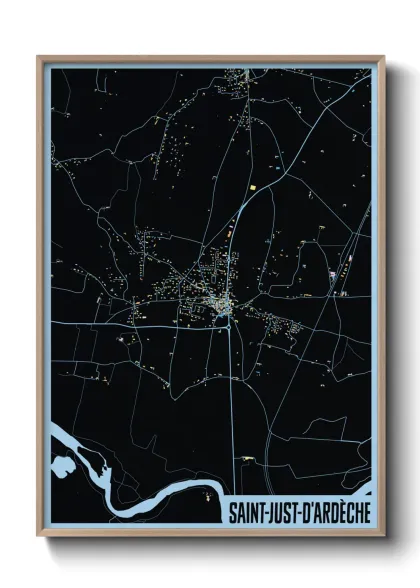 Une affiche de carte sur Saint-Just-d'Ardèche