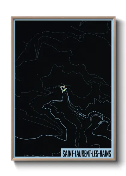 Une affiche de carte sur Saint-Laurent-les-Bains