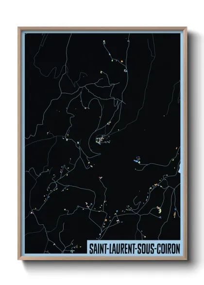 Une affiche de carte sur Saint-Laurent-sous-Coiron