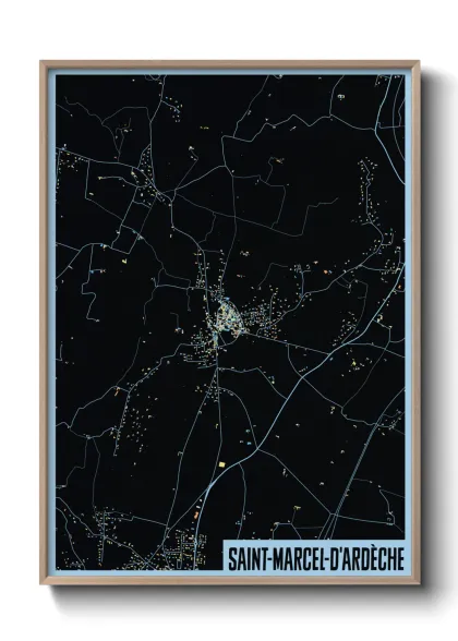 Une affiche de carte sur Saint-Marcel-d'Ardèche