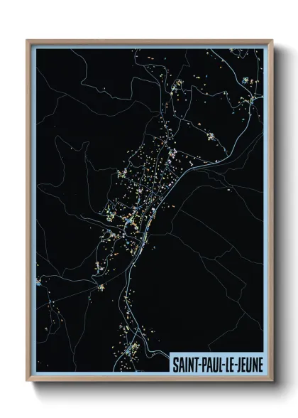 Une affiche de carte sur Saint-Paul-le-Jeune