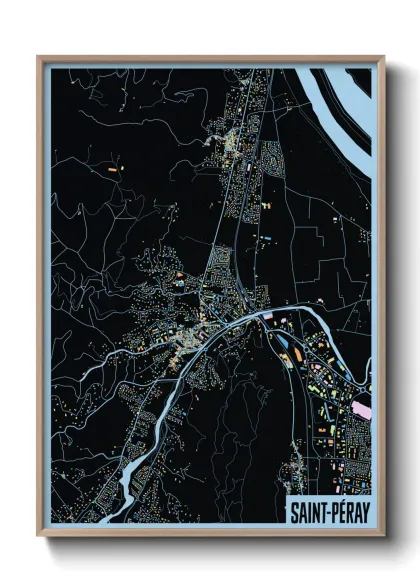 Une affiche de carte sur Saint-Péray