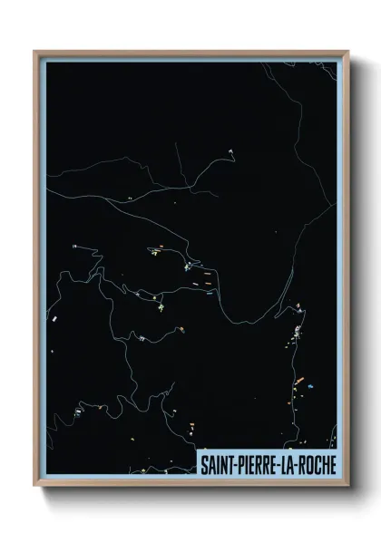 Une affiche de carte sur Saint-Pierre-la-Roche