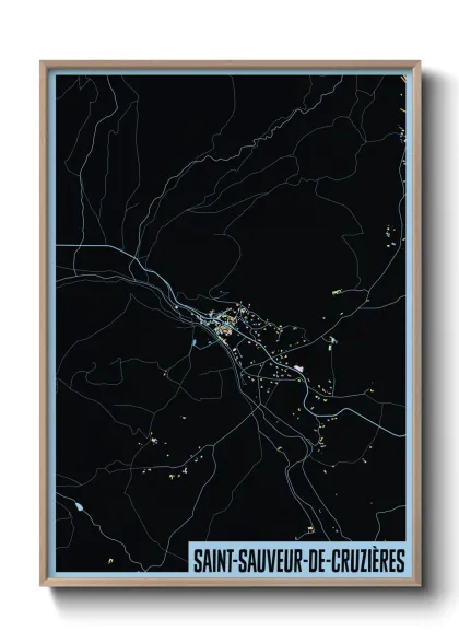 Une affiche de carte sur Saint-Sauveur-de-Cruzières