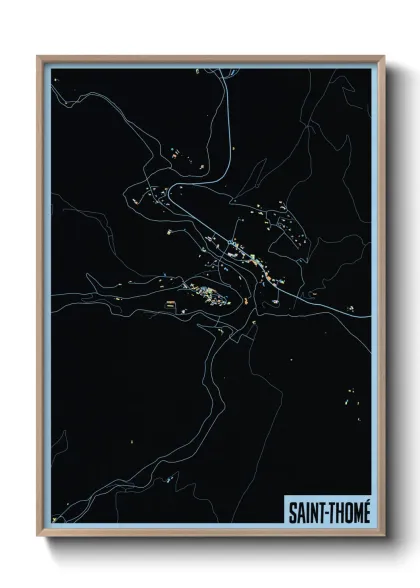 Une affiche de carte sur Saint-Thomé