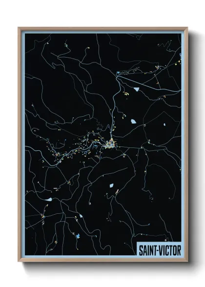 Une affiche de carte sur Saint-Victor