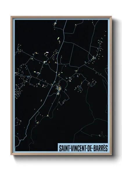 Une affiche de carte sur Saint-Vincent-de-Barrès