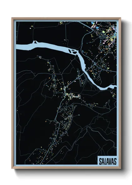 Une affiche de carte sur Salavas