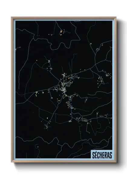 Une affiche de carte sur Sécheras