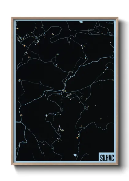 Une affiche de carte sur Silhac